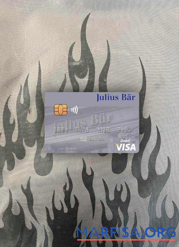 Blank Switzerland Julius Baer Group AG visa debit card photolook front download for verification